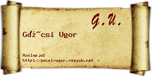 Gácsi Ugor névjegykártya